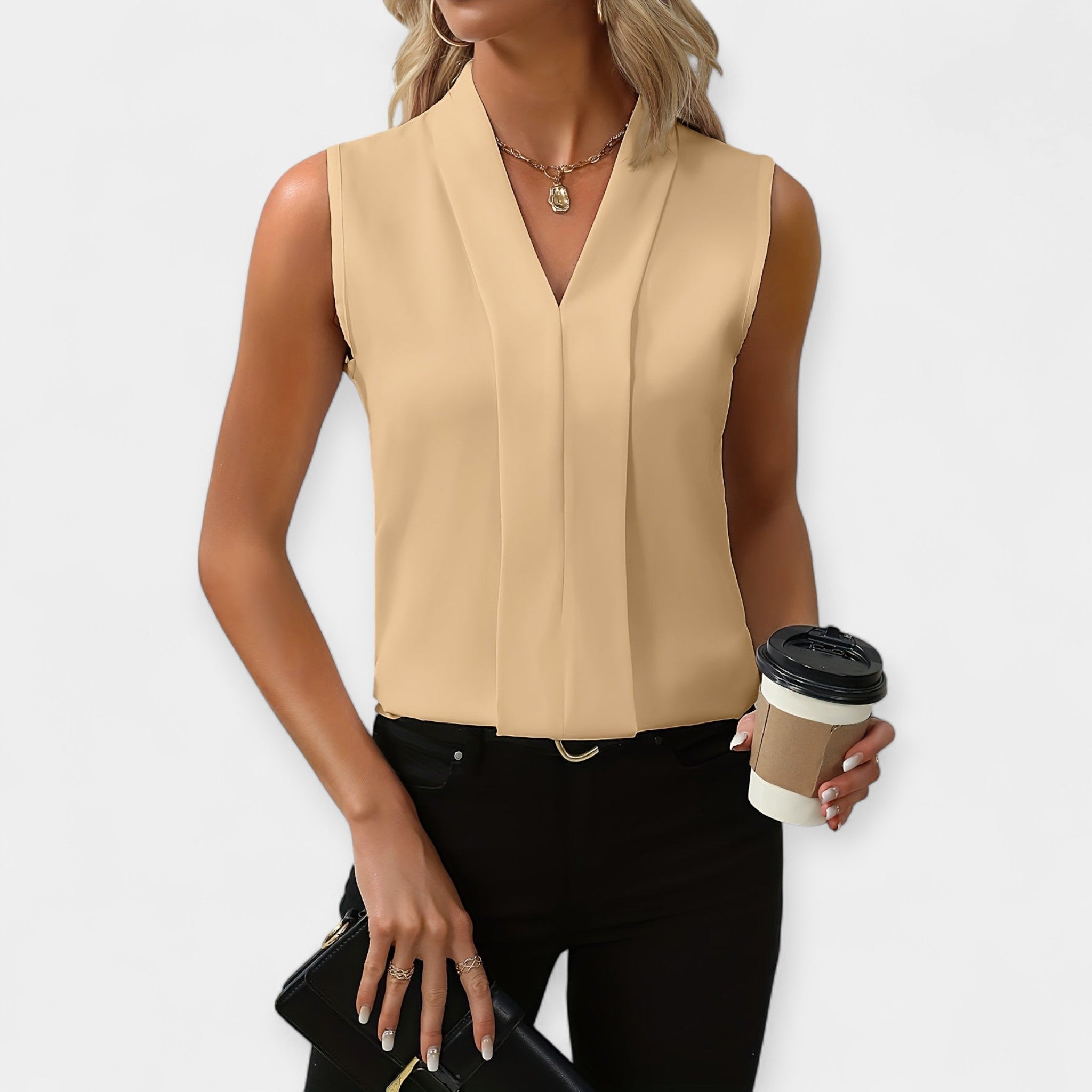 Sadie — Elegant Sleeveless Sleeved Top