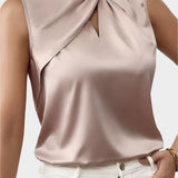 Phoebe — Elegant Sleeveless Satin Blouse